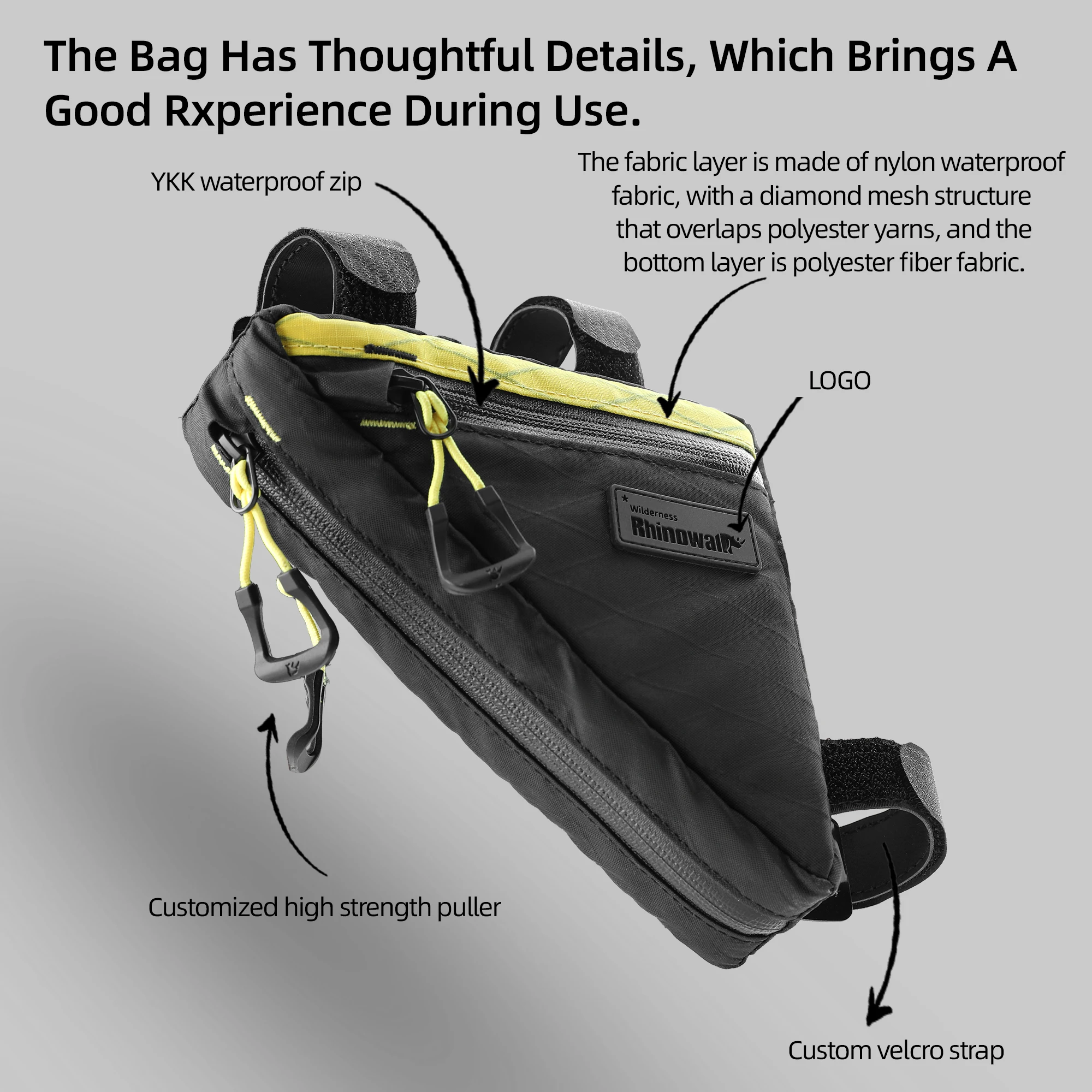 Rhinowalk Bike Frame Bag Water-Resistant Bicycle Crossbeam Triangle Storage Tool Cycling For MTB Road Gravel Bike Bikepacking