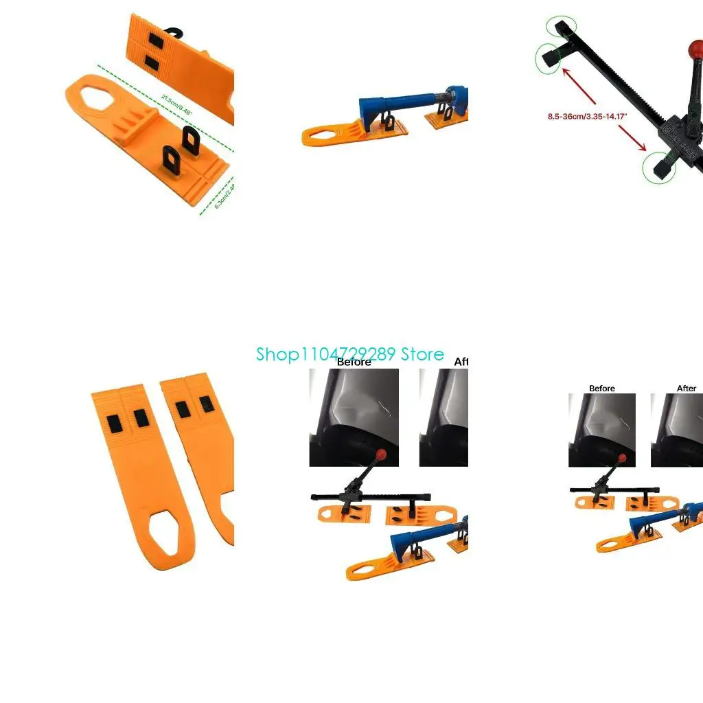 

D8KE PaintlessDent Repair Set Car Dent Removal Tool Plastic Pulling Tabs Hand Gear Expander Car Body Dent Removal Pullers