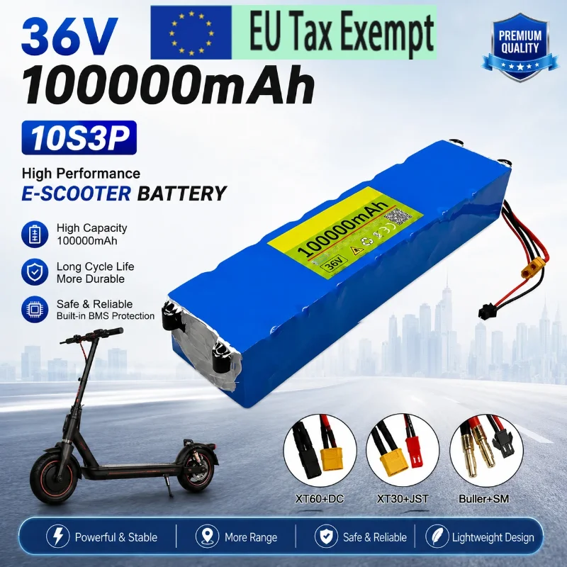 10S3P 36V 100000mAh 36V Elektroroller-Akku 18650 Lithium M365 Elektroroller 36V Batterie