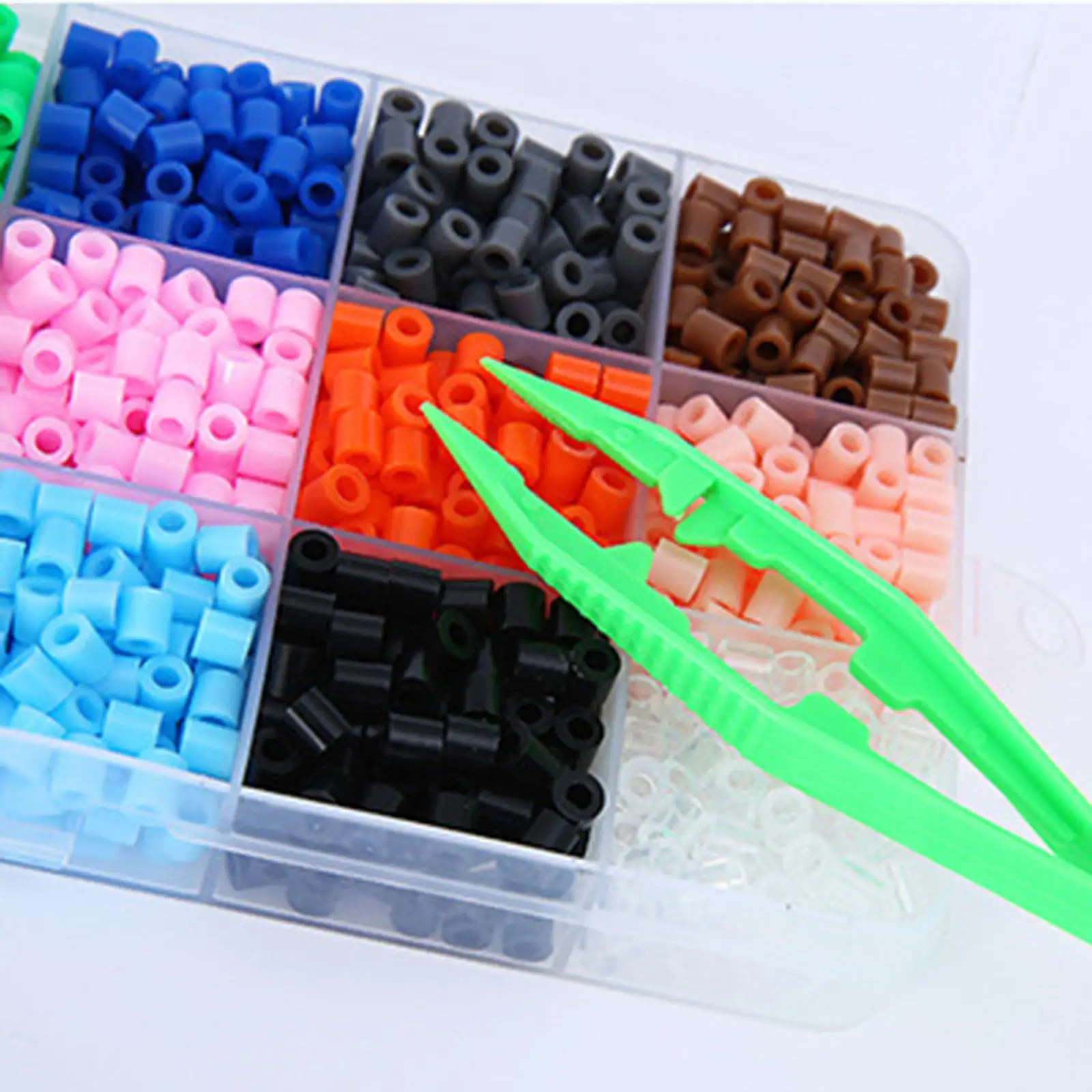 

Christmas Beads Kit 00Pcs 24 Colors Crafting Melting Beads Set for Kids, 5mm Iron Beads Pegboards for Making