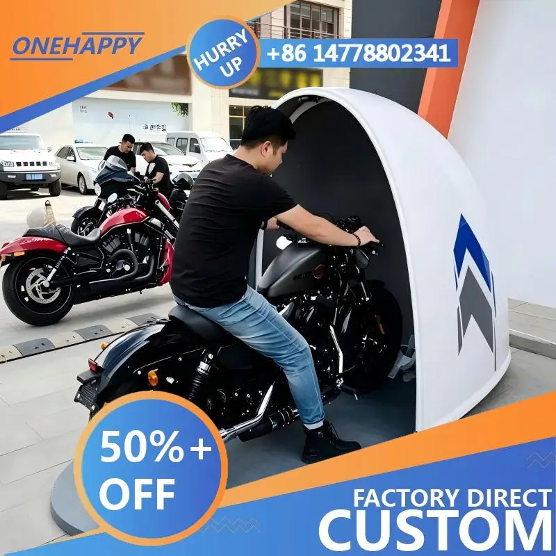 Any Size Custom Backyard Motorcycle Parking Shelter Outdoor Waterproof Fiberglass Full Weather Dust Windproof Heavy Duty Store