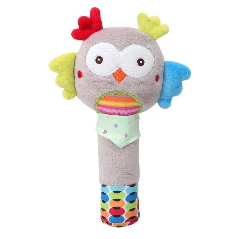 New Baby Plush Rattles Cartoon Animals Grab Ability Training Toy Infant Stroller Bed Hanging Bell Plush Dolls Educational Toys