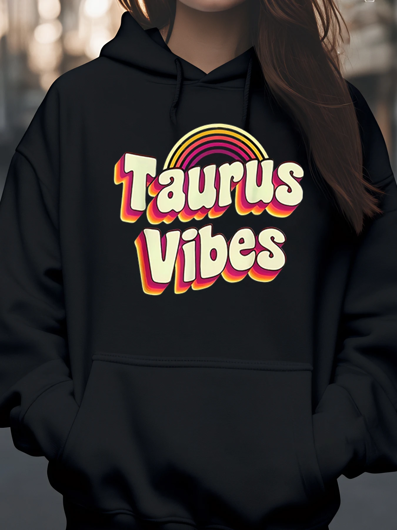 

Толстовка с радужным принтом Taurus Vibes, повседневная одежда для фестиваля зодиака, женская толстовка