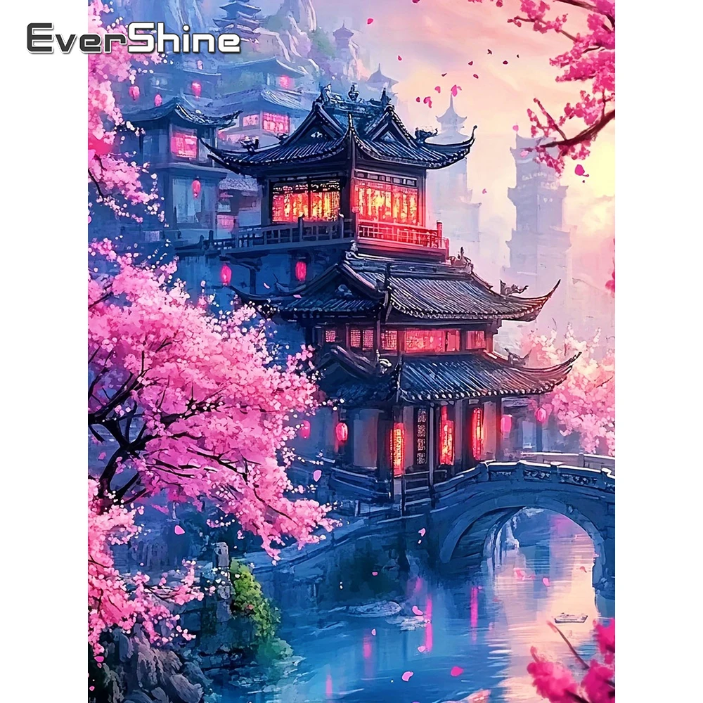 Evershine Vollquadrat Diamant Malerei Turm Strass Kunst Kit Stickerei Landschaft Neue Ankunft Mosaik Baum Wand Dekor
