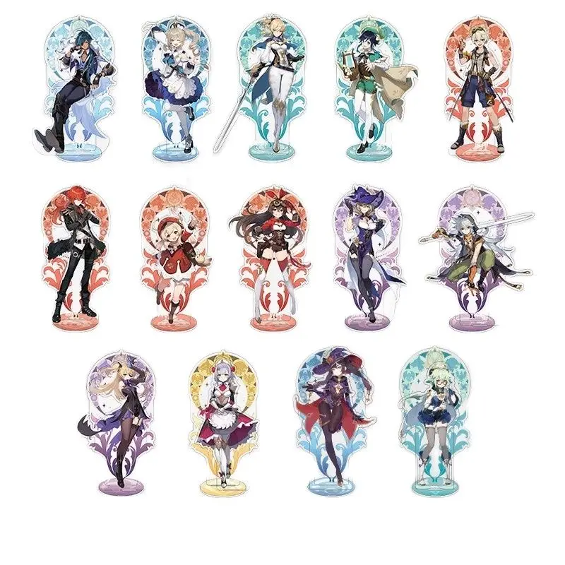 New Anime Genshin Impact Mondstadt Theme Acrylic Figure Stand  Model Plate Desk Decor Toy Cosplay Xmas Gifts