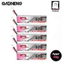 5PCS Gaoneng GNB 520mAh 3.8V 80C/160C 1S HV 4.35V Lipo Battery With PH2.0 Plug For Emax Tinyhawk Mobula7 LDARC TINY7 RC Parts