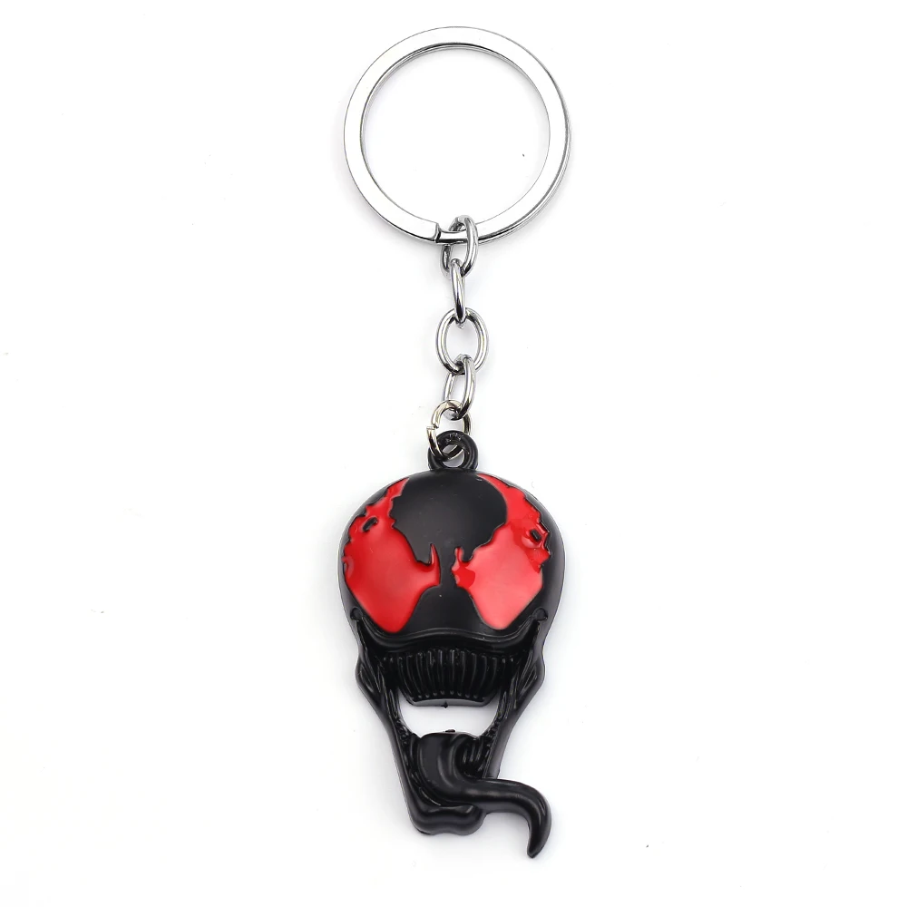 

Avengers Venom Cartoon Personality Keychain Metal Logo Car Backpack Creative Fashion Key Chain Pendant Accessories