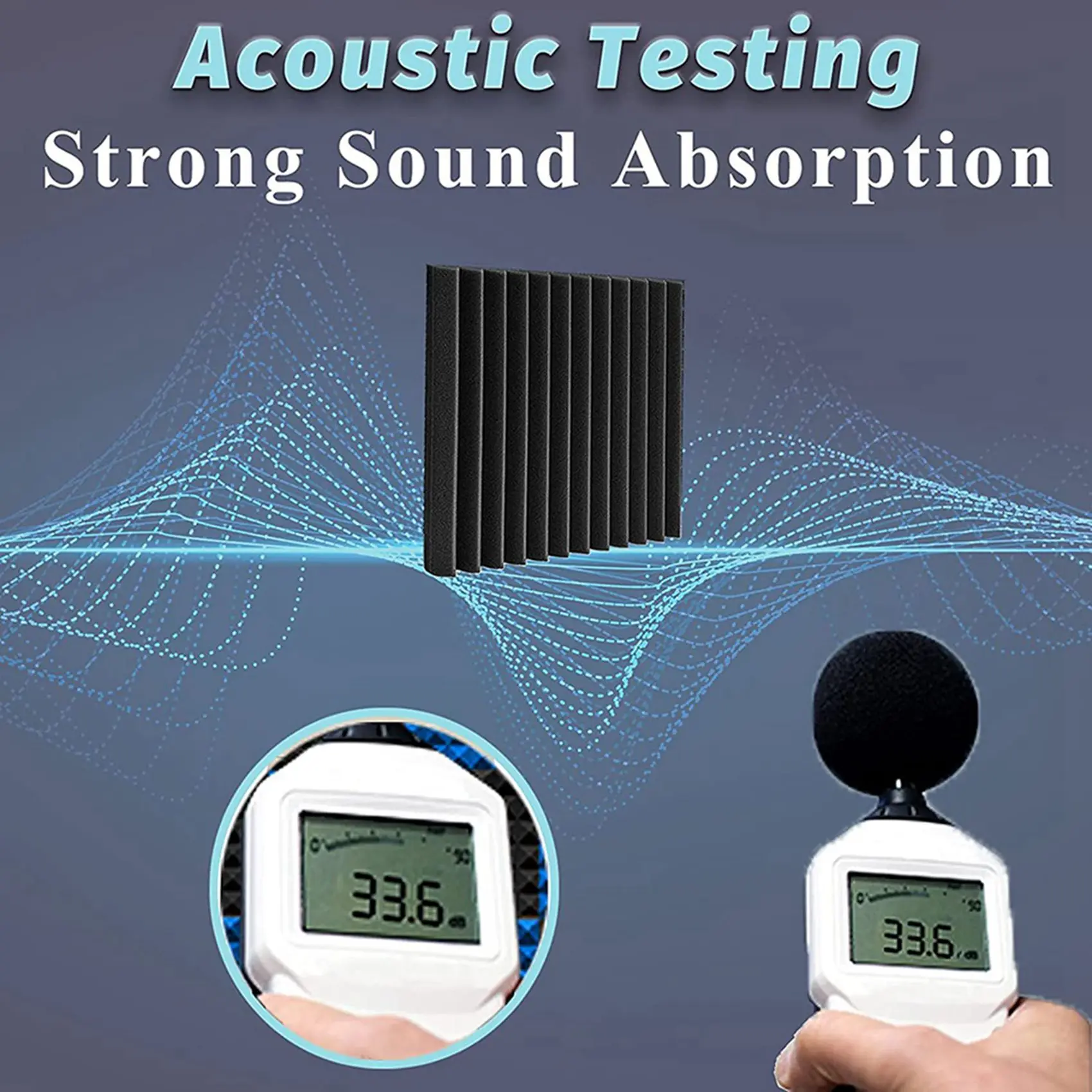 

24 Pieces Acoustic Foam Panel Self-Adhesive,Acoustic Foam Panel,Sound Insulation Pad,Reduce Noise,For Studio Home Office-B60B