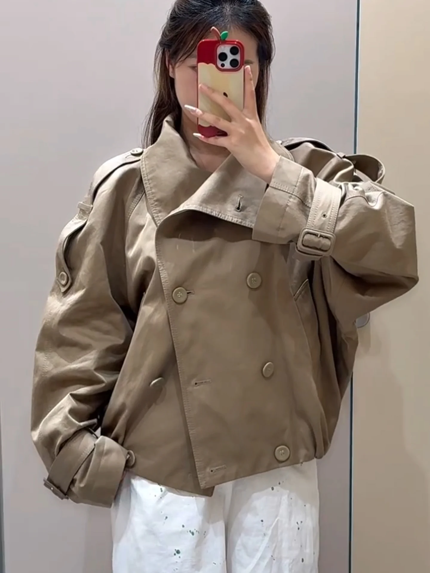 الرجعية تصميم الشارع ort معطف Jaet المرأة ربيع الخريف أناقة سيدة طوق صف مزدوج أزرار العصرية الأعلى الكورية Sle #1