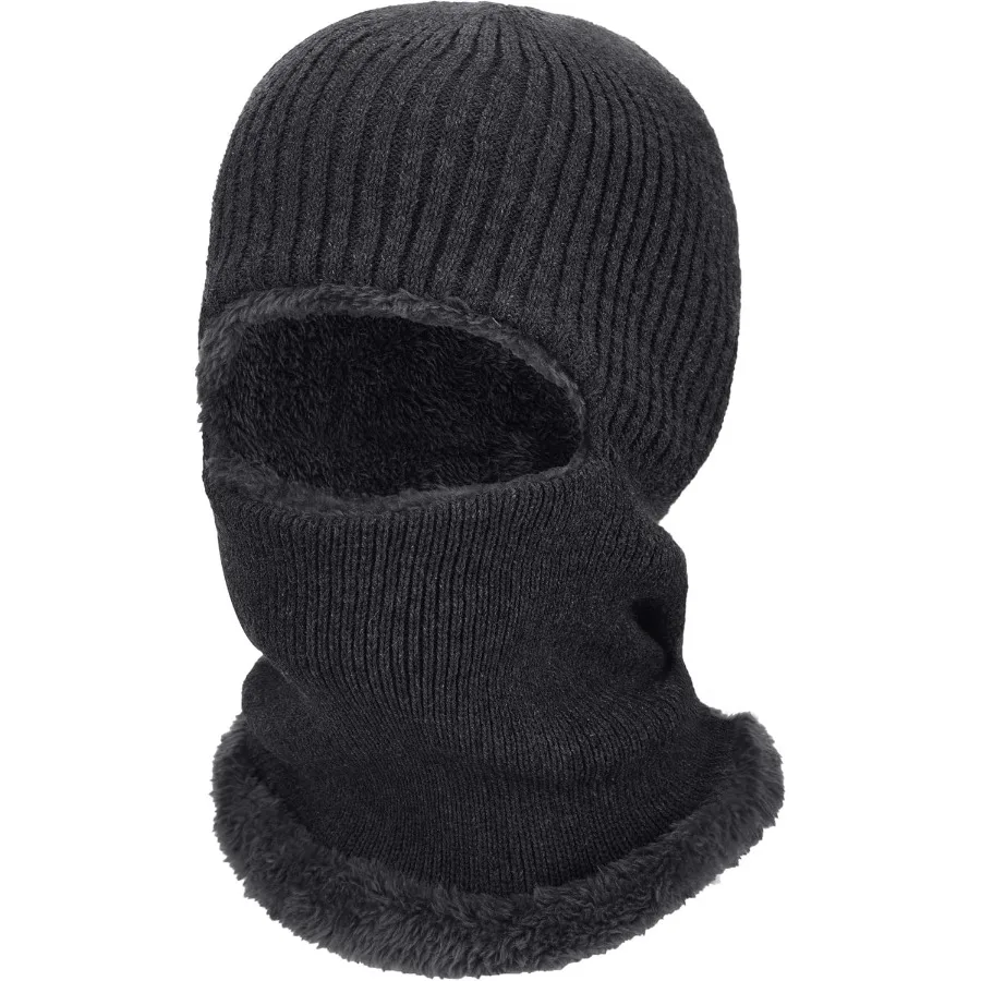 

Balaclava Knitted Warmer Windproof Hat Covering Face for Men Women Fleece Outdoor Sports