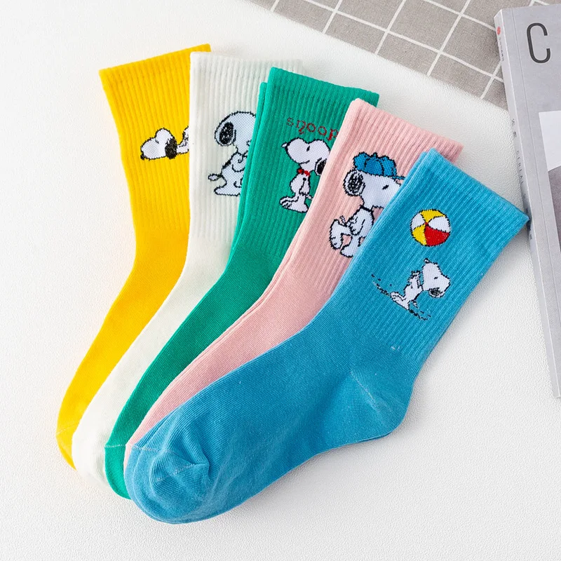 Snoopy Charlie Brown Kawaii Plushie Cartoon Cute Dolls Ins Candy-Colored Socks Anime Plush Toys for Girl Birthday Gift