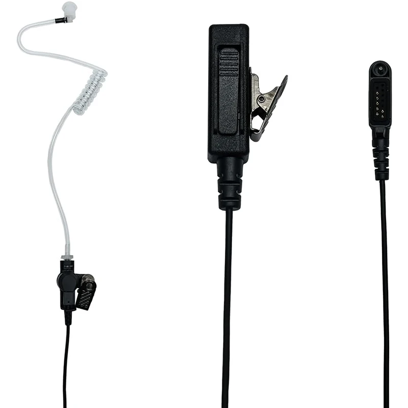 RISENKE Radio Headset with PTT Mic, Acoustic Tube Earpiece, for Hytera PD600, PD602, PD605, PD662, X1p, X1e, PD685, PD680, PD682