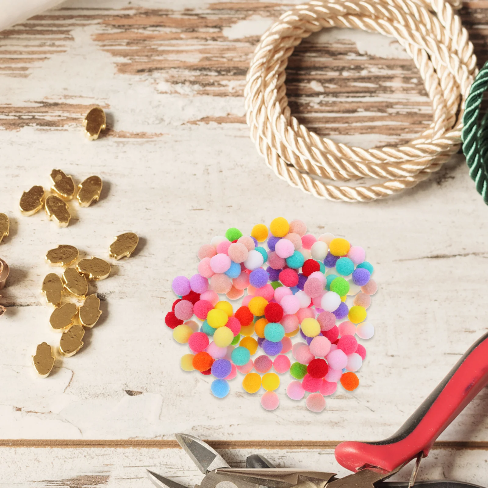 

1000pcs 2Cm Ball Accessories Colorful Elastic Polyester Diy Pompoms Craft Kit For Art Projects Decor Costume Accessories