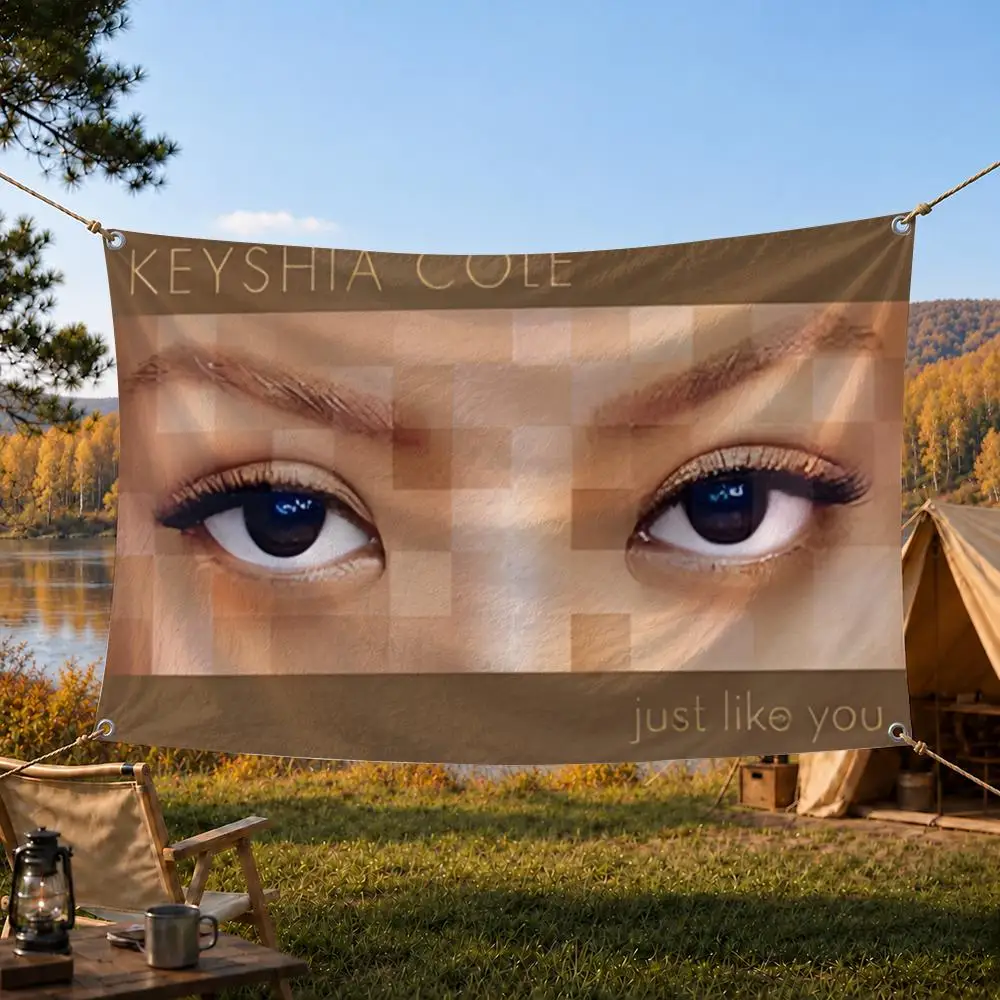 Keyshia Cole Classic RNB Soul Singer Flags Home Yard & Garden Decor Banner - Indoor Outdoor Wall Hanging Flag