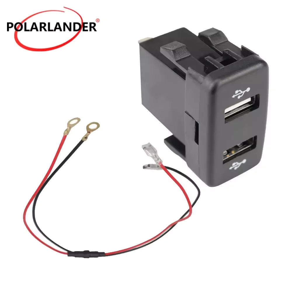 

Для Tota VIGO 1 шт. черное автомобильное зарядное устройство двойной USB 40x20 мм авто порт 2.1A гнездо противотуманной фары зарядное устройство с предохранителем 12-24 В входное напряжение