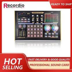 GAX-N8 Professional Recording Soundcard PC Mobile Phone Live Broadcast Sound Card Mixer Set Support 48V Mic PhPodcast Equipment