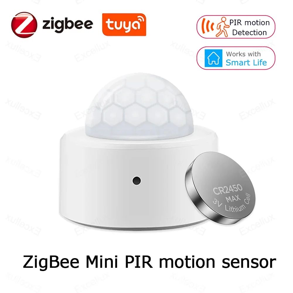 Tuya ZigBee Sensor de movimiento PIR, Mini Detector de presencia de cuerpo humano infrarrojo, sistema de alarma de protección de seguridad para el hogar inteligente, Smart Life