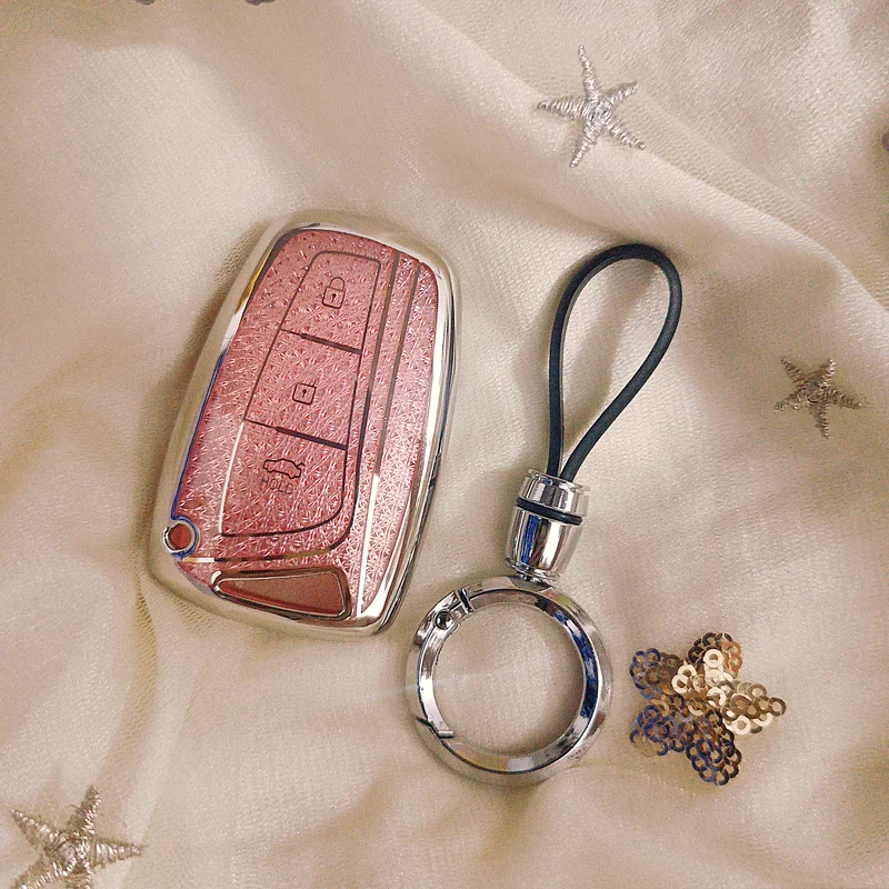 

Розовый розовый чехол для Hyundai Grandeur Sedan Genesis G80 Santa Fe Grand SantaFe IX45 EQUUS Azera, чехол для дистанционного ключа, аксессуары