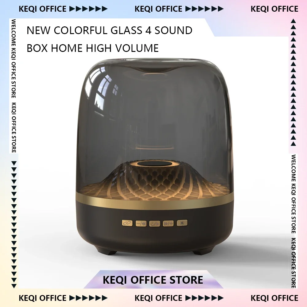 NEW Colorful Glass 4 Sound Box Home High Volume Wireless Speaker Subwoofer Bluetooth Speakers Office Desktop Computer Gifts