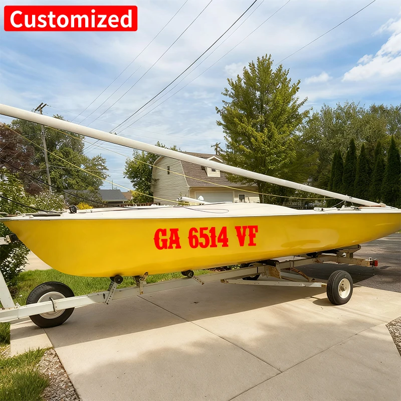 2 Stück/Blatt benutzerdefinierte Schiff Regist Boot Aufkleber wasserdicht für selbstklebende modifizierte Yacht Motorboote Kajaks Auto Vinyl Aufkleber