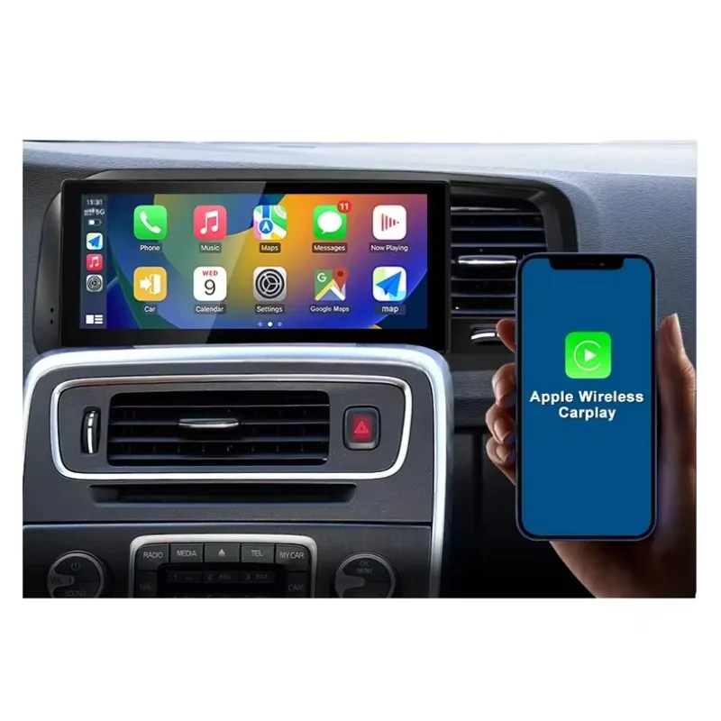 8.8inch Carplay Android Radio GPS for Volvo S60 V60 2011-2014 Built-in GPS Split Screen GPS BT SWC Car Multimedia Player Screen