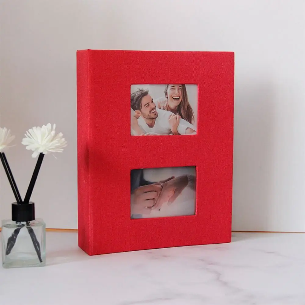 200Pcs Linen Cover Photo Album Interleaf Type 6-inch Picture Albums Book Gift Writable Large Scrapbook Album Wedding Collection