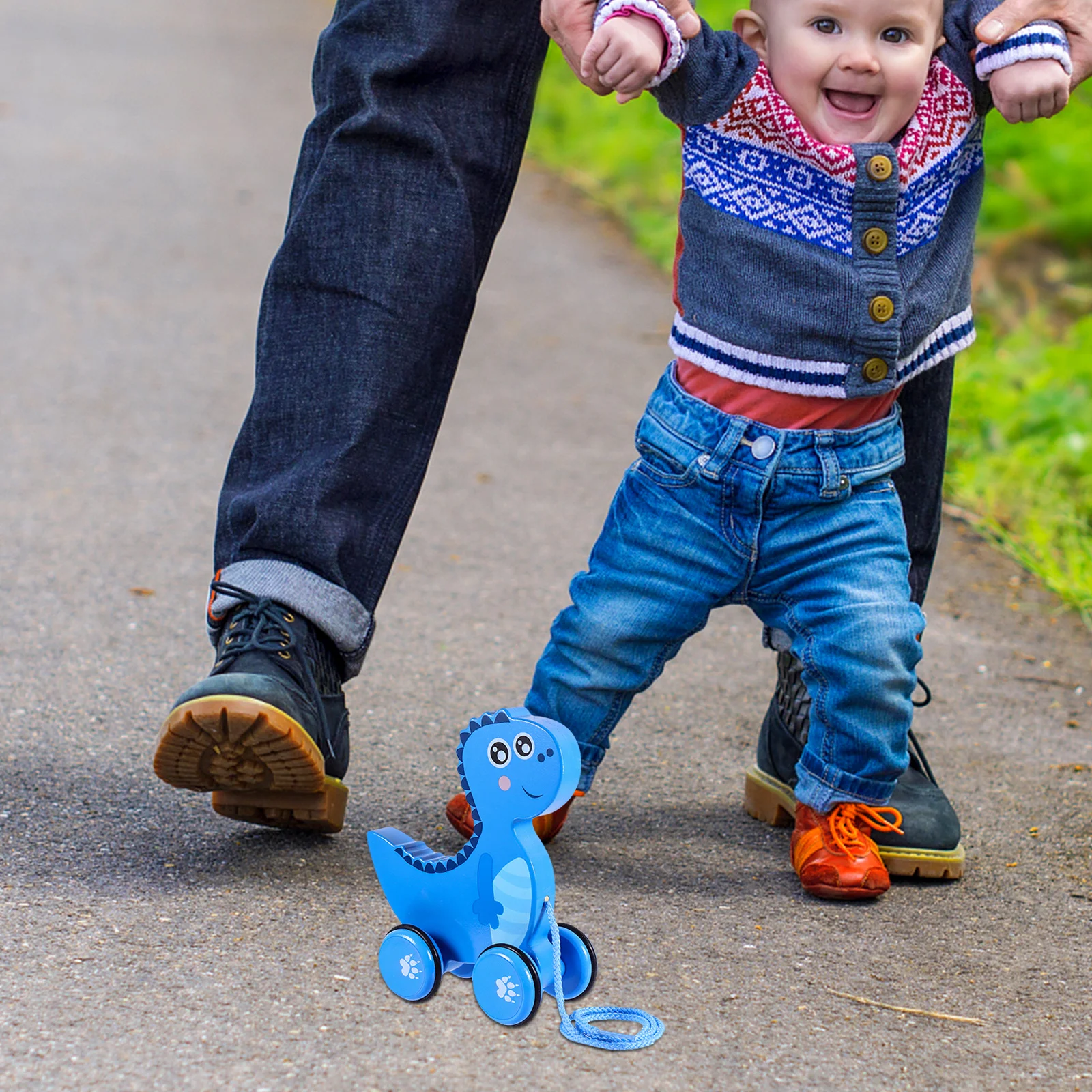 1pc Mobil Kayu Tarik Untuk Trailer, Mainan Tarik Berjalan Untuk Balita, Mainan Kayu Belajar Berjalan Untuk Anak