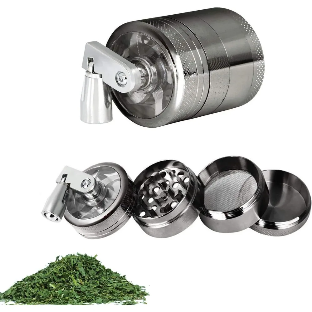 Grinder, Spice Grinder,Manual Metal Grinder for Nutmeg Ginger Rock Salt,4 Layer Zinc Alloy,Nut and Hard Spice Grinder , crushers