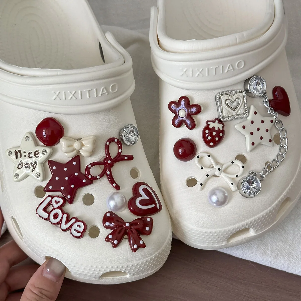 [No Shoes] Fashion Butterfly Cherry DIY Shoe Accessories Det