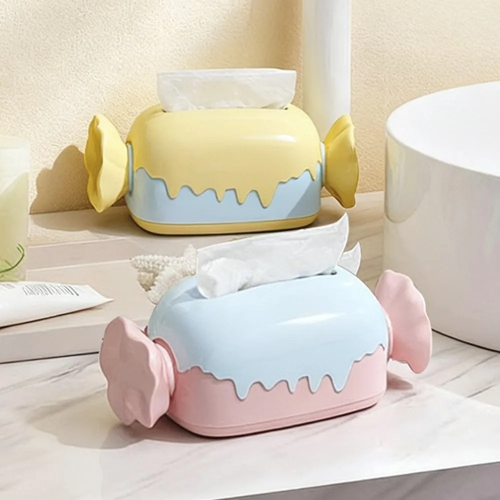 Cartoon Snoep Tissue Box Plastic Servethouder met grote capaciteit Prachtige decoratieve papieren handdoekdispenser Opslagfunctie