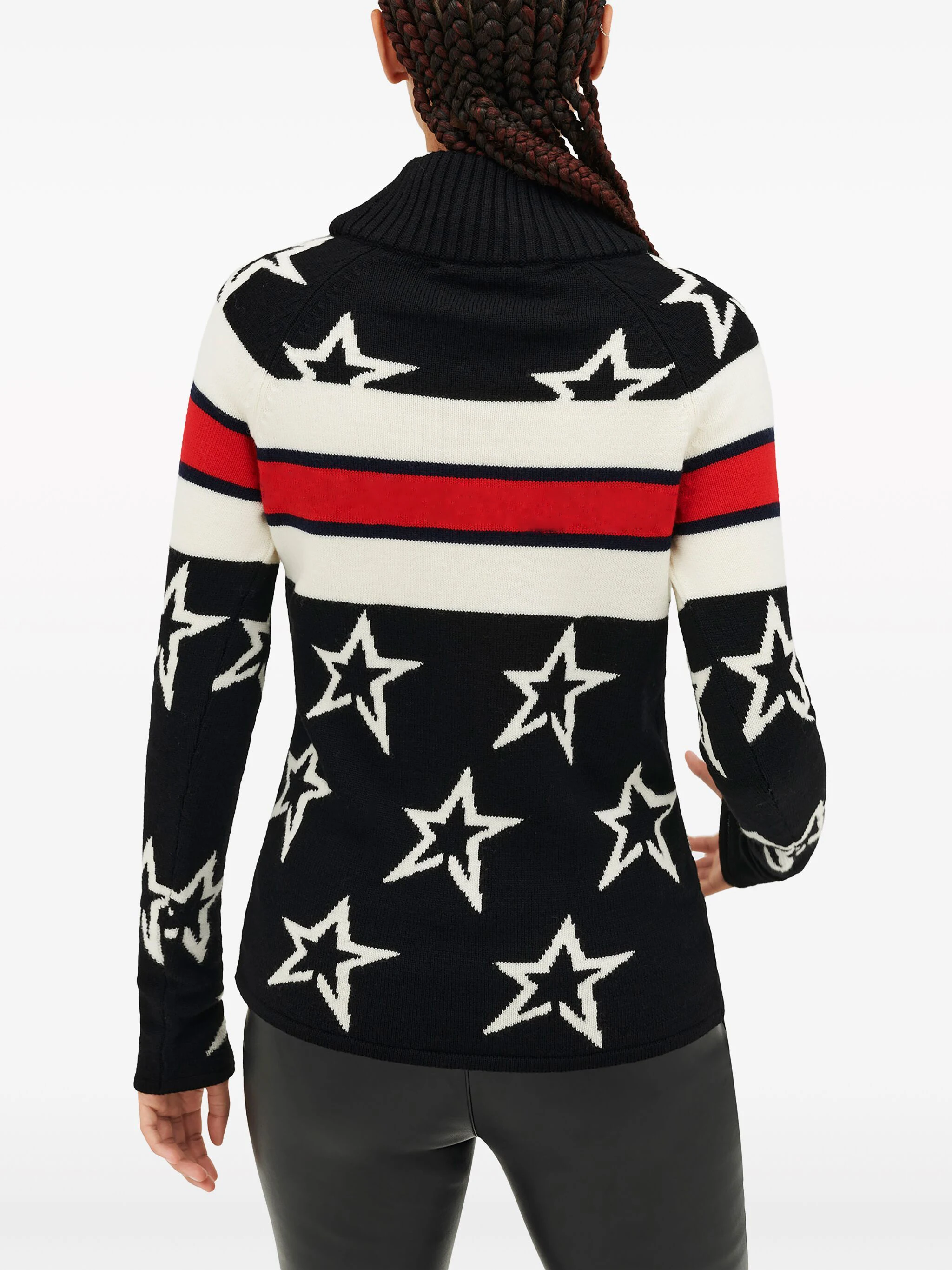 Winter new slim fit fashionable sweater trend women's casual star pattern letter design sense