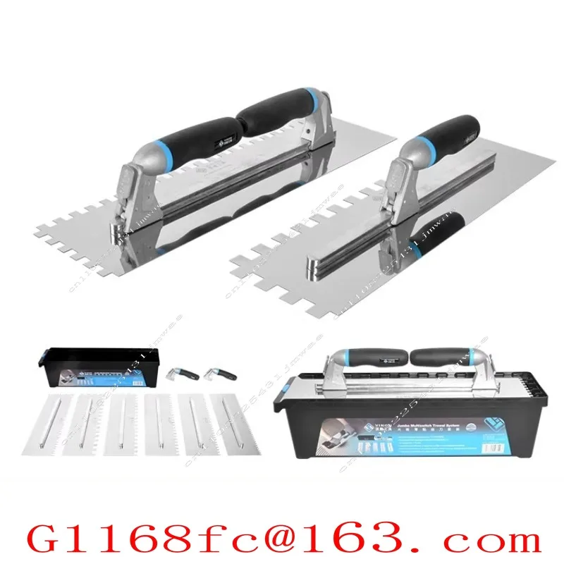 Professional Tiling & Grouting Tool Set, 6 Blade Stainless Steel Mud Spatula for Efficient Wall Floor Construction and Repair