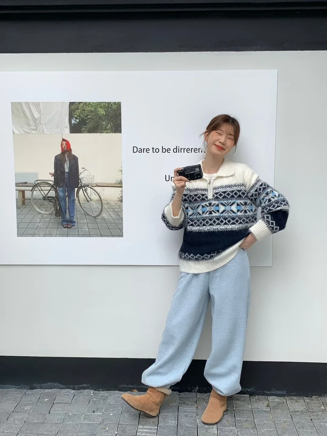 Retro Fair Isle f Zip gebreide wollen trui Lichtgewicht luxe bovenkleding Woon-werk Sle Long Sve Ne Warmte gegarandeerd