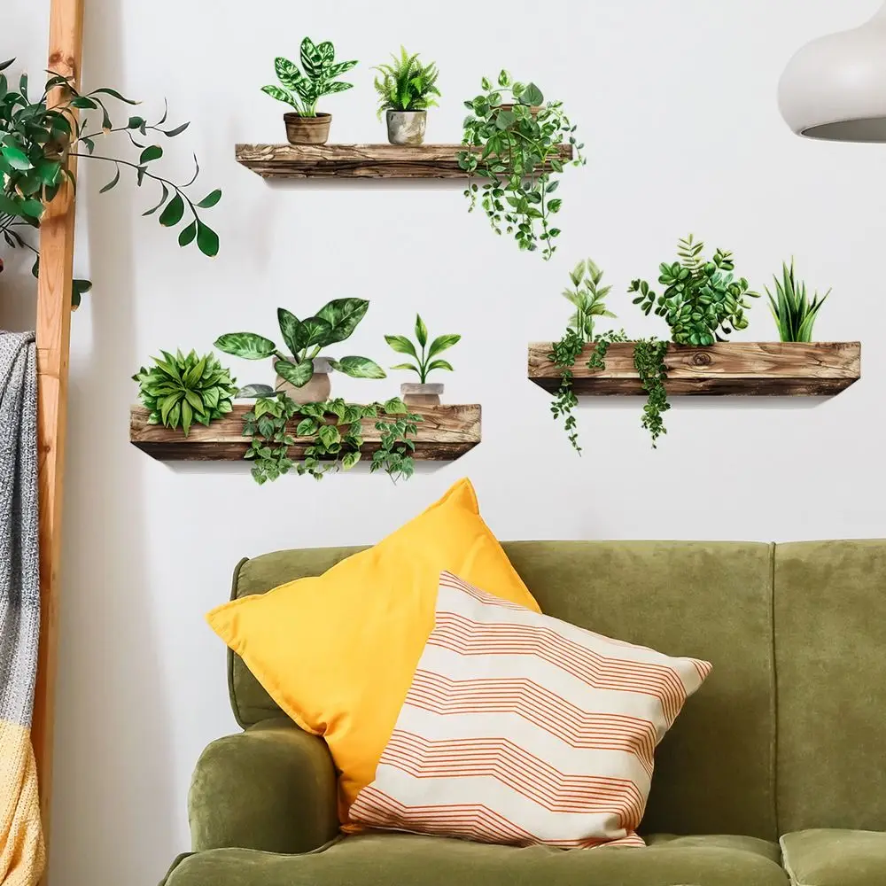 Accessories Removable Wall Stickers Home Decor Creative Wall Art Self-adhesive Potted Plant Decals