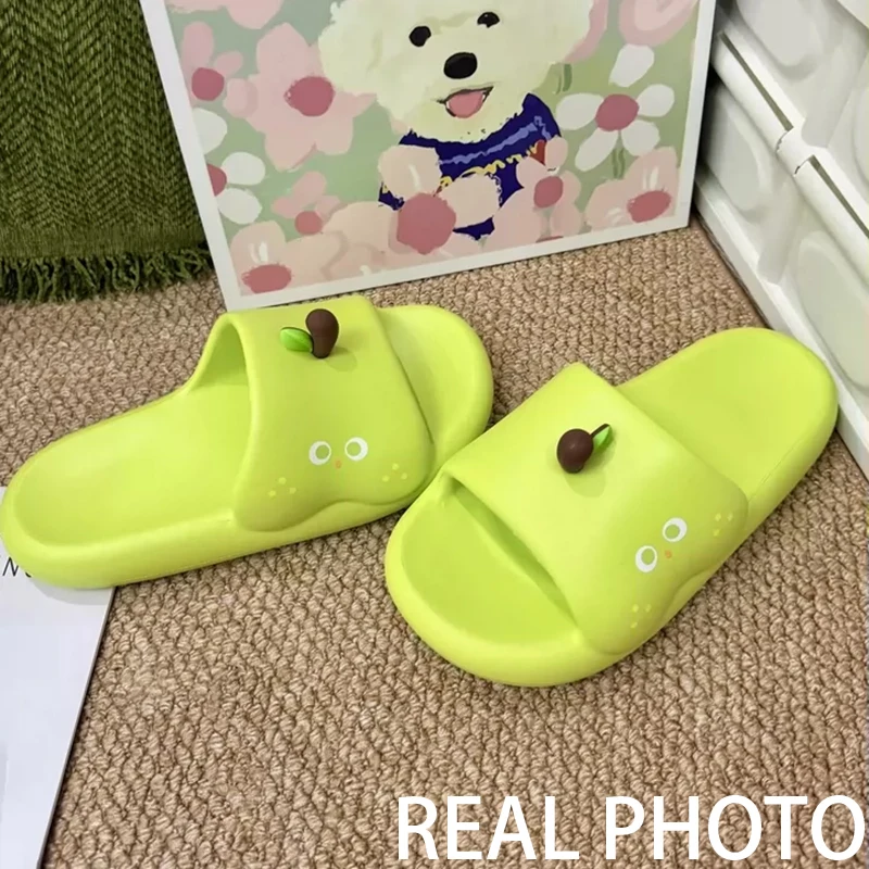 Cartoon Pineapple Non Slip Woman's Home Slippers Summer 2026 Soft Thick Bottom Lightweight Beach Sandals Cute Indoor Slippers