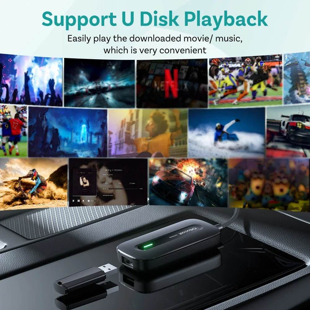OTTOCAST Play2Video Express Wireless CarPlay Wireless Android Auto Adattatore per Youtube Netflix Riproduzione video Accessori per auto