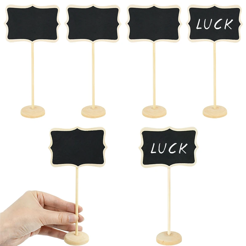 5Pcs Mini Chalkboards Message Board Buffet Food Label Wedding Decor Table Number Stand Place Card Holder Birthday Party Supplies