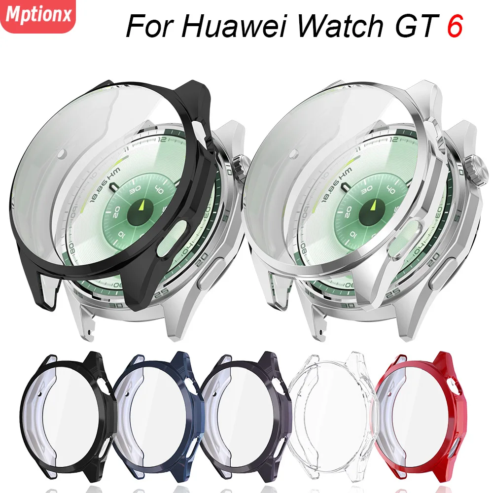 yZ[zHuawei Watch GT 6 46mm 41mmpP[X XN[veN^[P[X \tgTPU Sʕیop[Jo[ Watch GT6ANZT[