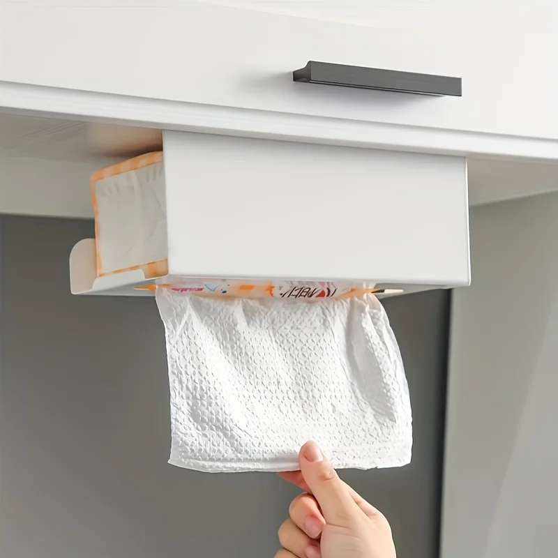 

1pcs Hanging Tissue Box Living Room Kitchen Bathroom Wall Mounted Tissue Box Drill Free Iron Tissue Paper Holder Home Accessory