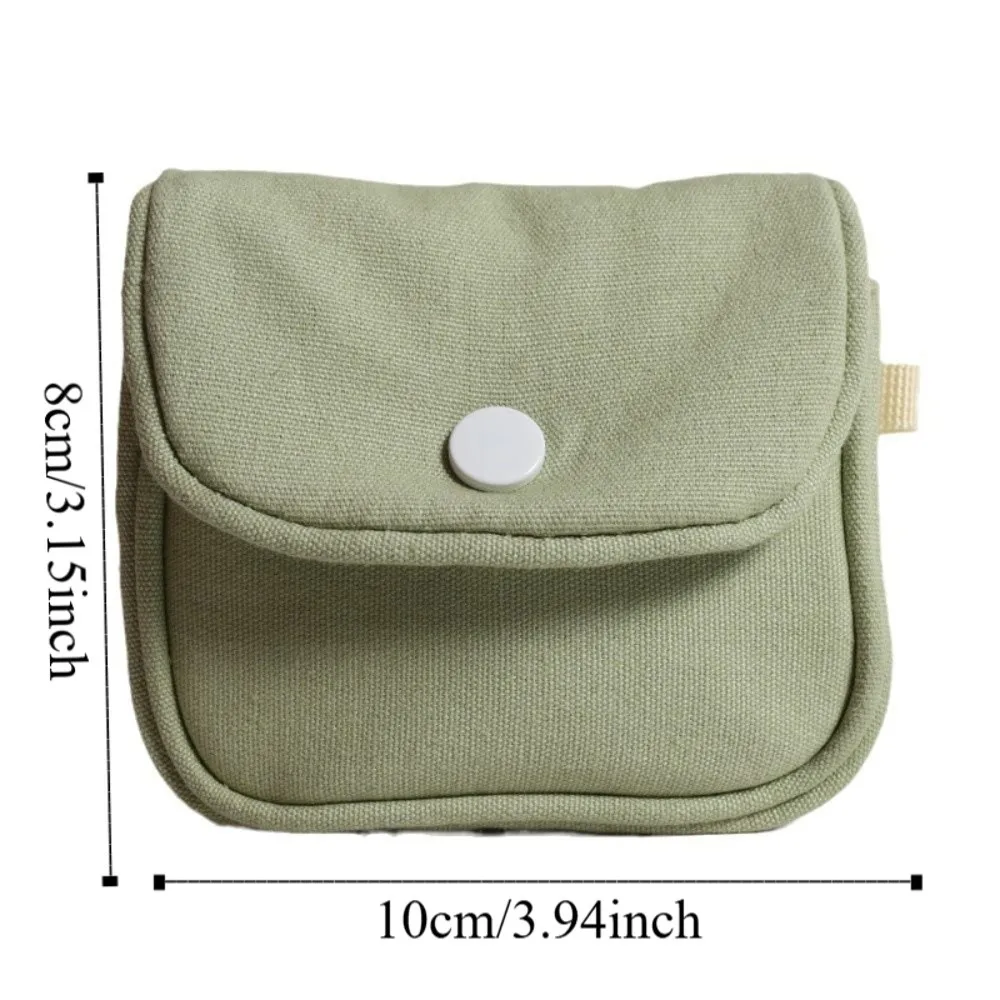 Canvas Mini Portable Coin Purse Solid Color Card Organizer Student Simplicity Wallet Headphone Bag Lightweight
