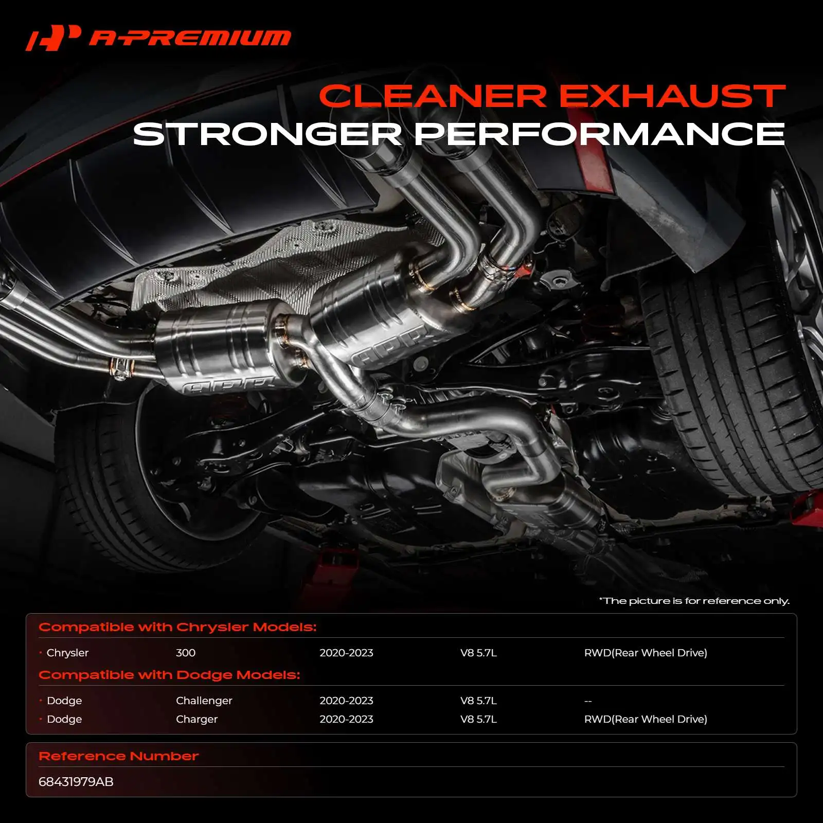 A-Premium Left Catalytic Converter for Dodge Charger Challenger 2020-2023 Chrysler 300 2020-2023