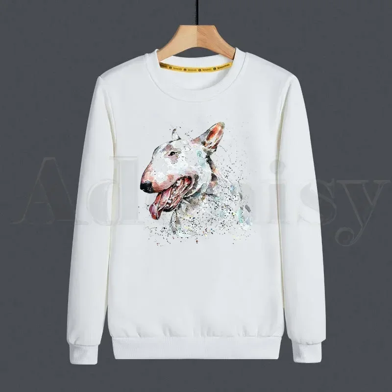 Dog Pet Design Funny Bull Terrier Men Sweatshirt Print Trend Mens Clothes Hip-Hop Male Crewneck Men