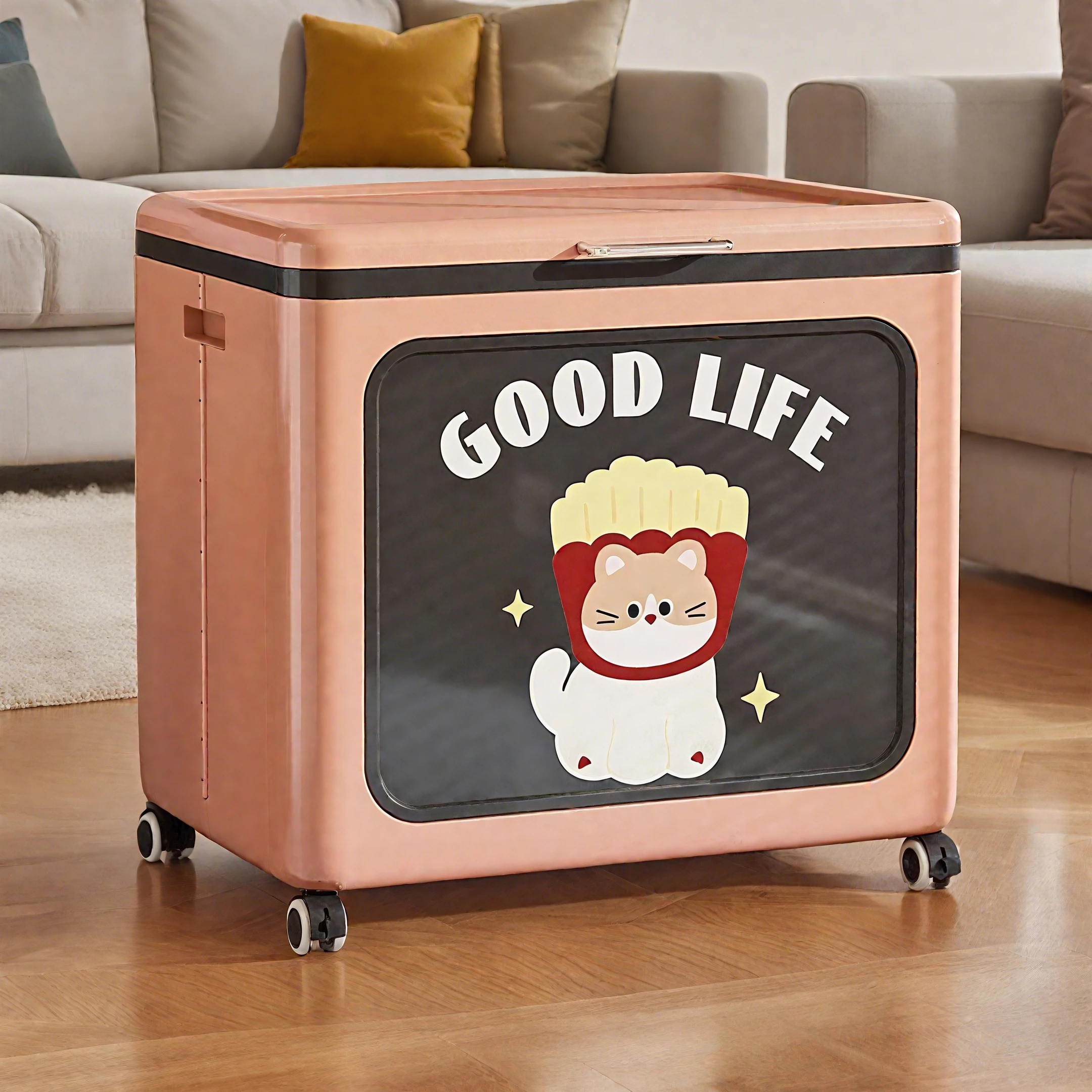 

Large Capacity Living Room Storage Box Toy Organizer for Books Clothes Quilt Arrangement Home Use Snack Storage Cabinet