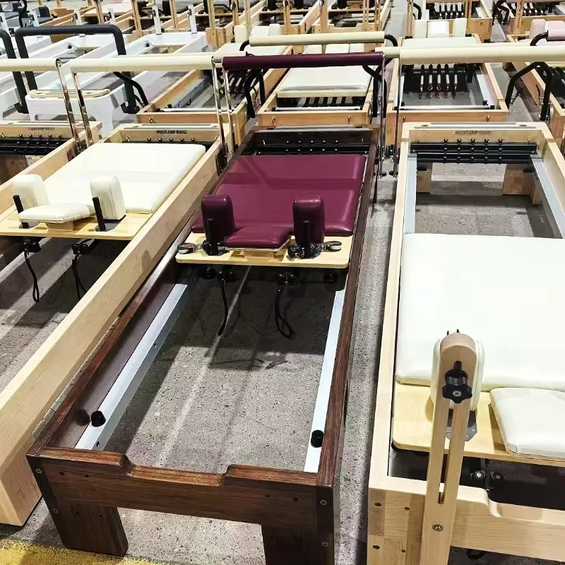 High Quality Walnut Wood Pilates Reformer Core Bed Commercial Pilates and Yoga Studios Factory Supply with Adjustable Feature