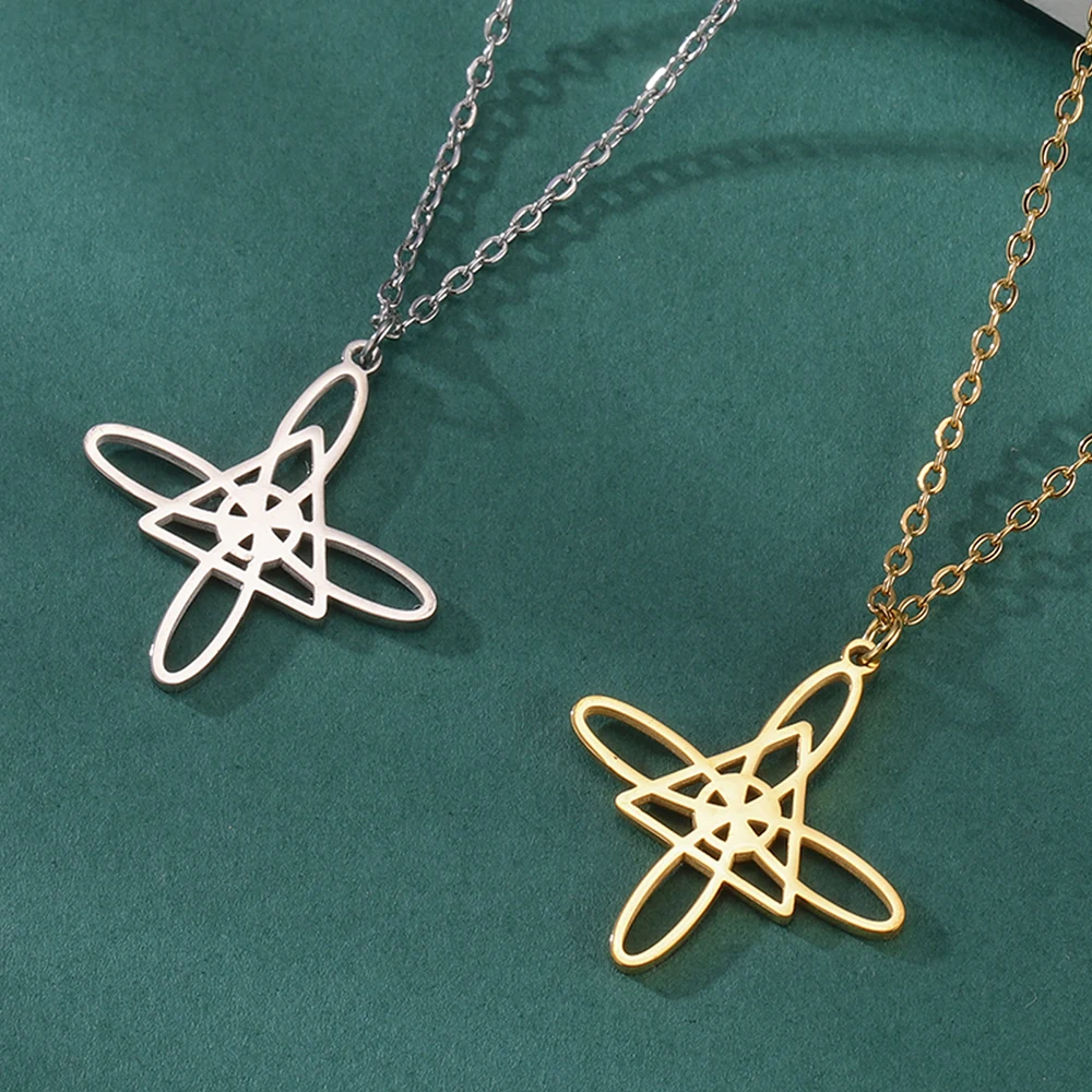 Dawapara Celtic Knot Cross Necklace Religious Infinity Love Irish Trinity Knot Pendant Lucky Amulet Stainless Steel