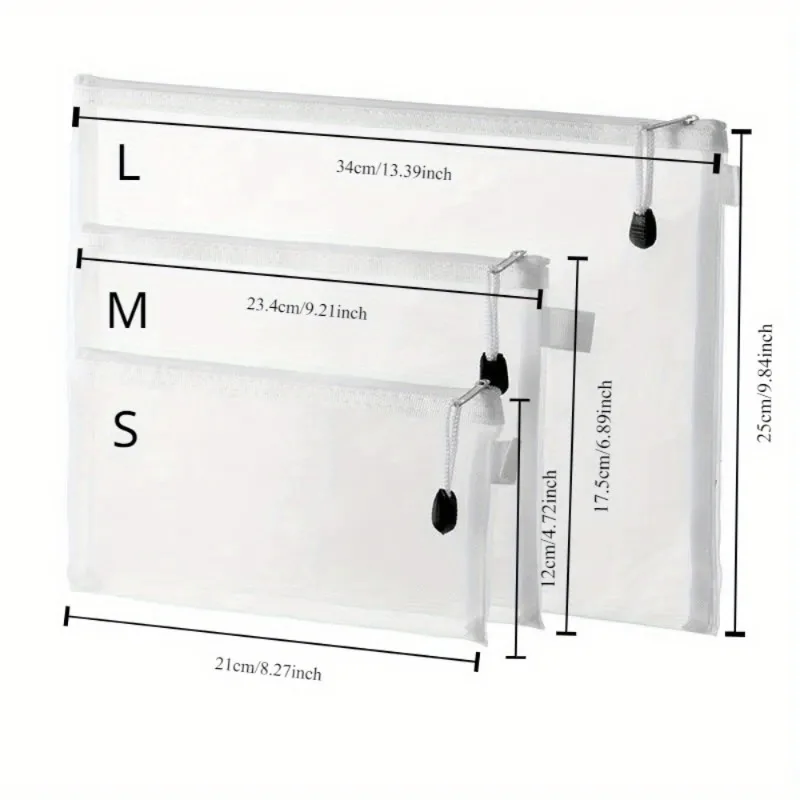 5 قطعة شبكة مقاومة للماء سستة الحقيبة لعبة تخزين مجلد مستندات القرطاسية حقيبة التخزين حقيبة مستحضرات التجميل مدرسة مكتب حقيبة التخزين