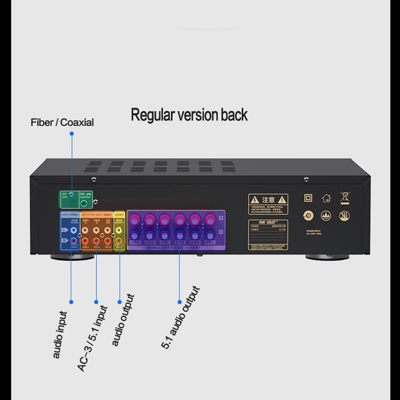 200W*2 High Power Home Theater Audio Amplifier Power Lossless DecodingKaraoke Digital 5.1 Subwoofer Blueteeth Sound Amplifiers