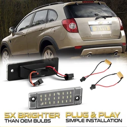 2Pcs 6000K NO Error LED Number License Plate Lights Lamps For Opel Antara 2006-2017 Chevrolet Captiva 2006- 24smd Canbus