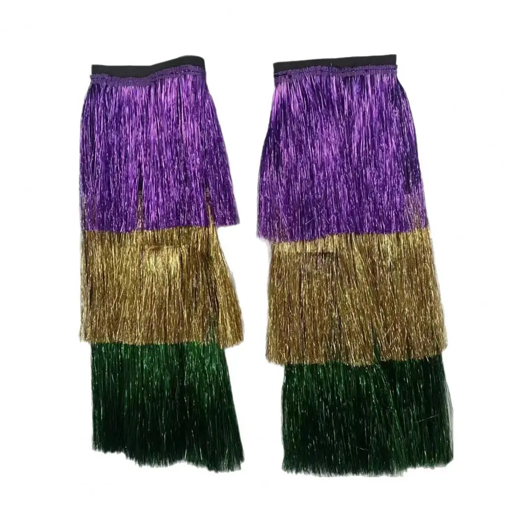 Women Leg Warmers Lightweight Elastic Wire Plastic Patchwork Color Leg Sleeves Carnival Stage Performances Parties Accessories