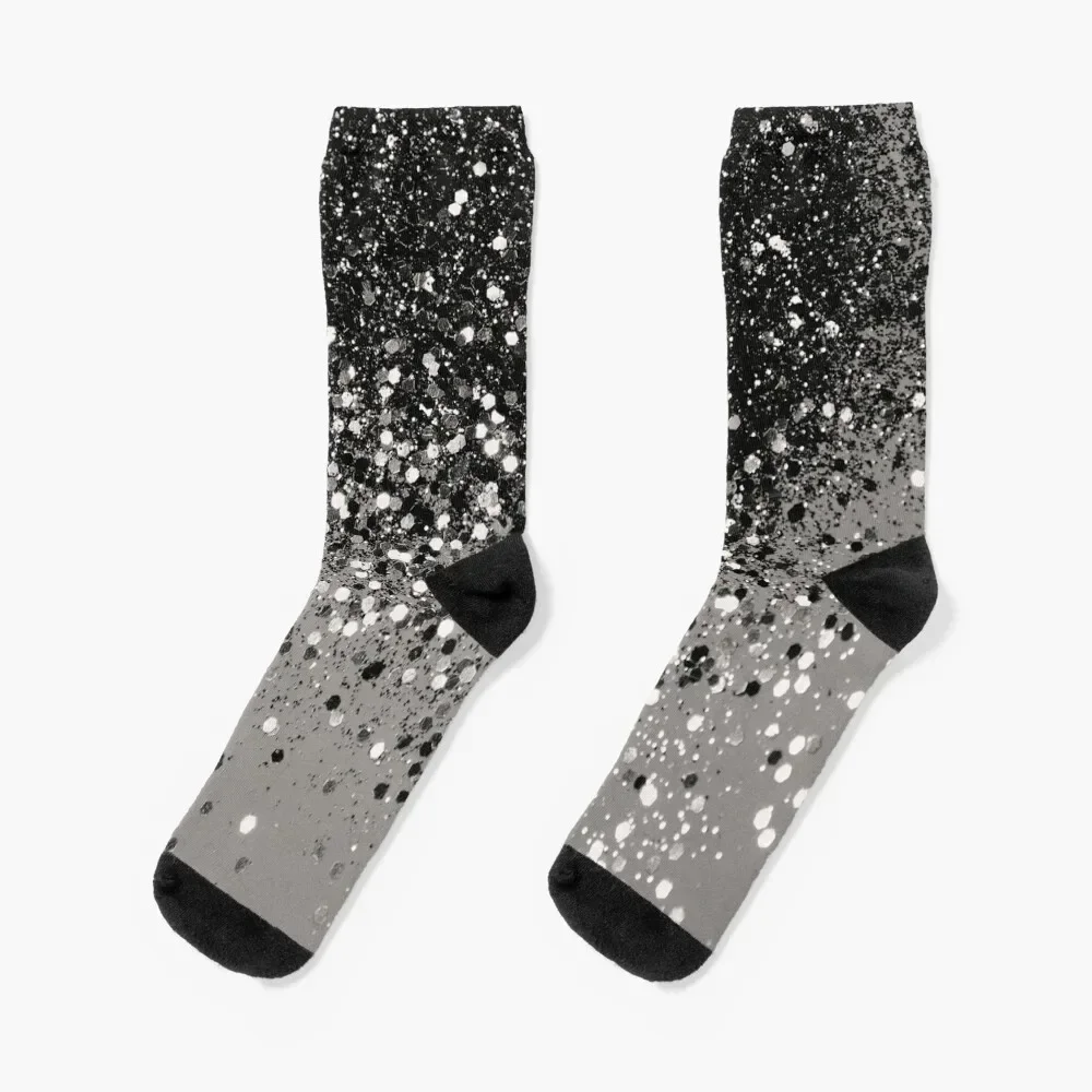 Silver Gray Glitter #1 (Faux Glitter) #shiny #decor #art Socks soccer anti-slip anti-slip happy Man Socks Women's